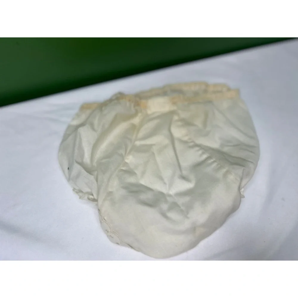 Vintage Baby Bloomers Cream Eyelet Lace Trim Diaper Cover Ruffle Trim Infant